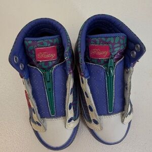 Pastry Infants 7 Kids High-Top Sneakers Blue Purple Cheetah Zip Up Y2K Dance